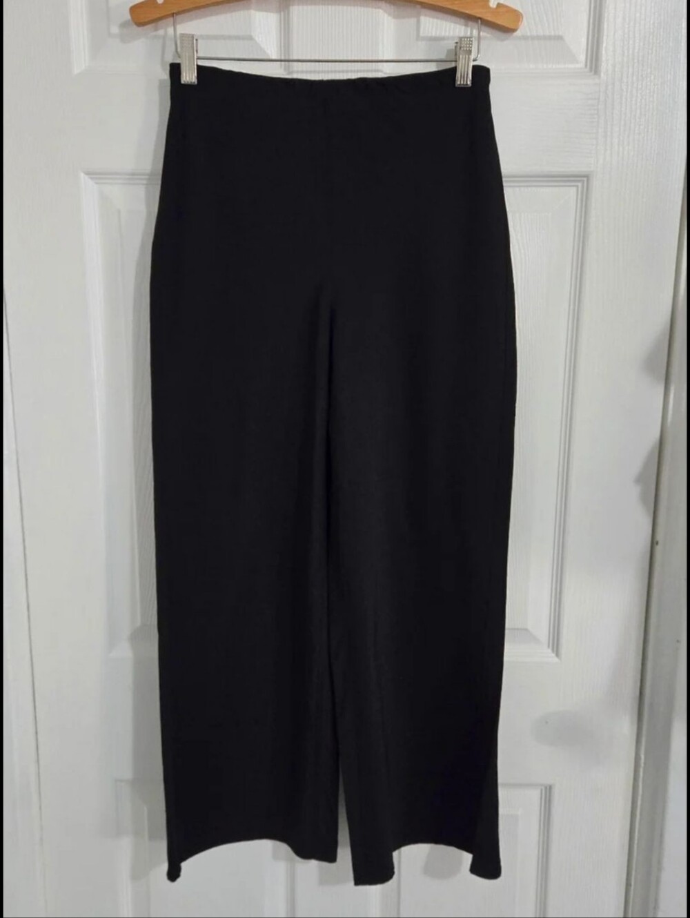 House of Harlow 1960 Black Satin Wide Leg Pants High Rise Size 6 Ankle Cropped